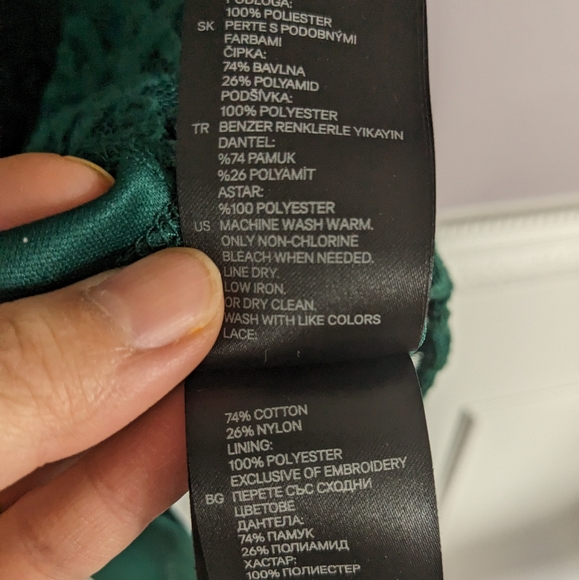 H&M Divided Lace Fit and Flare Skater Dark Green Dress size 4 - Picture 6 of 8